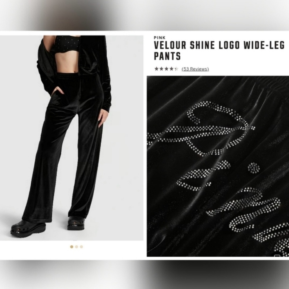 PINK Victoria's Secret Black Wide Leg Pants